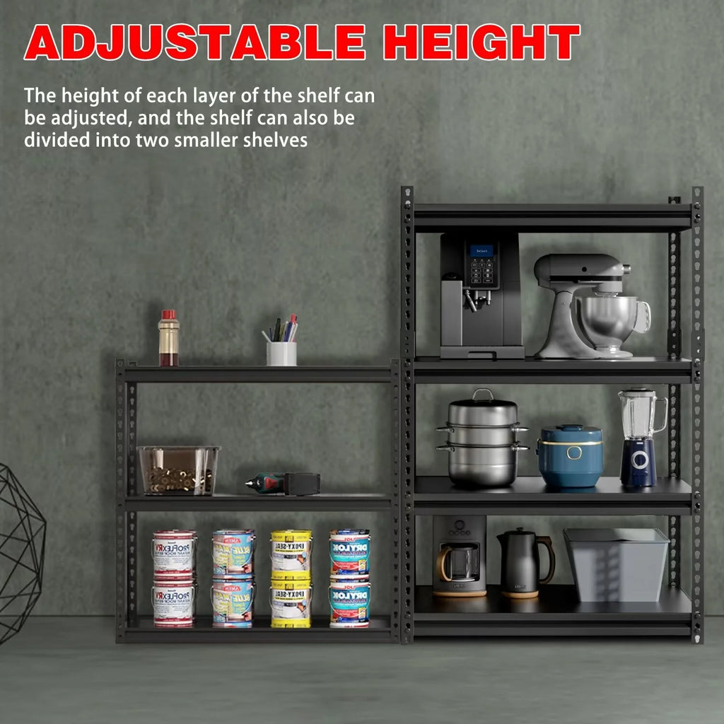 Adjustable 4-Tier Metal Heavy Duty Shelving, 2 Pack E4014