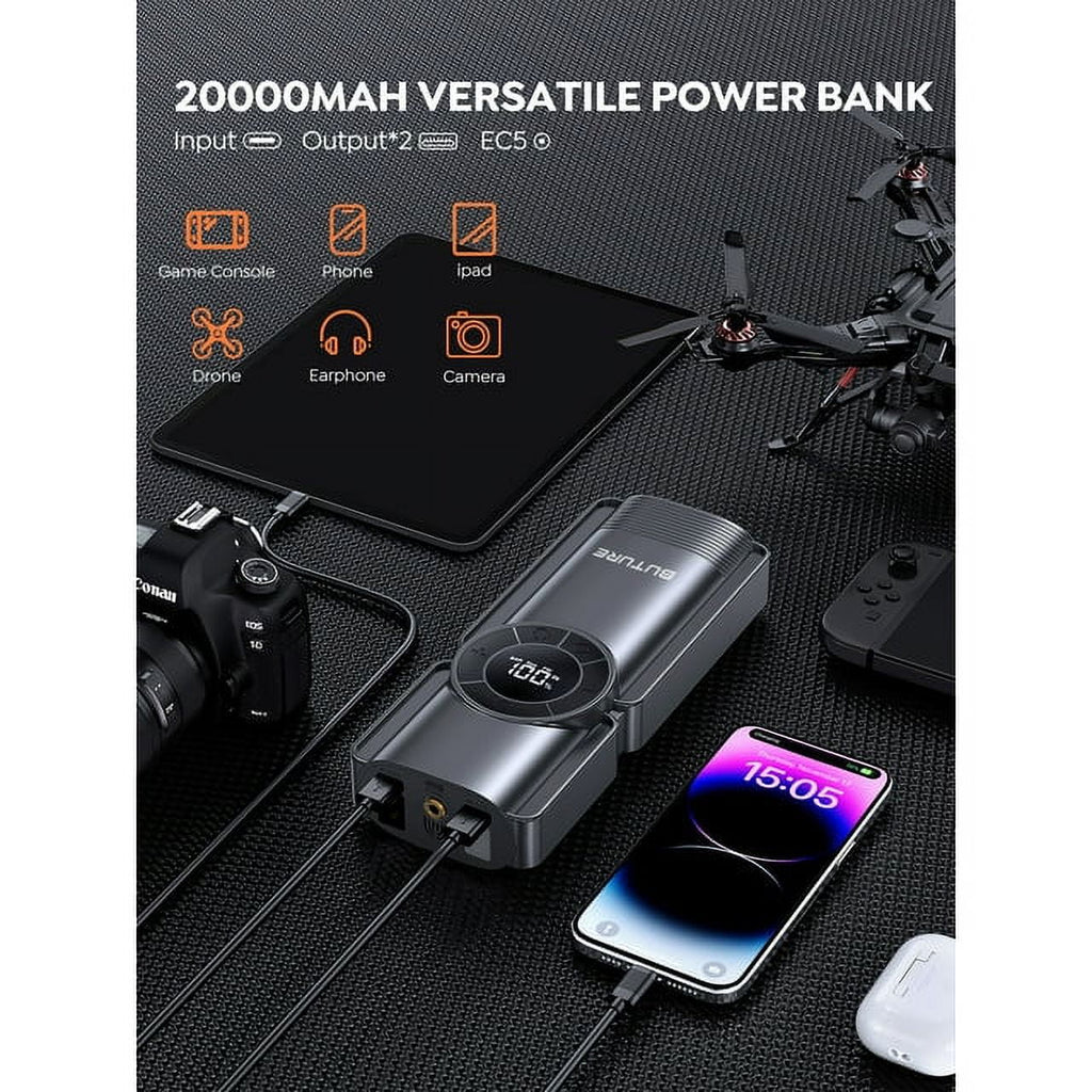 Car Jump Starter with Air Compressor Power Bank 20000mAh 2500A 12V F7903