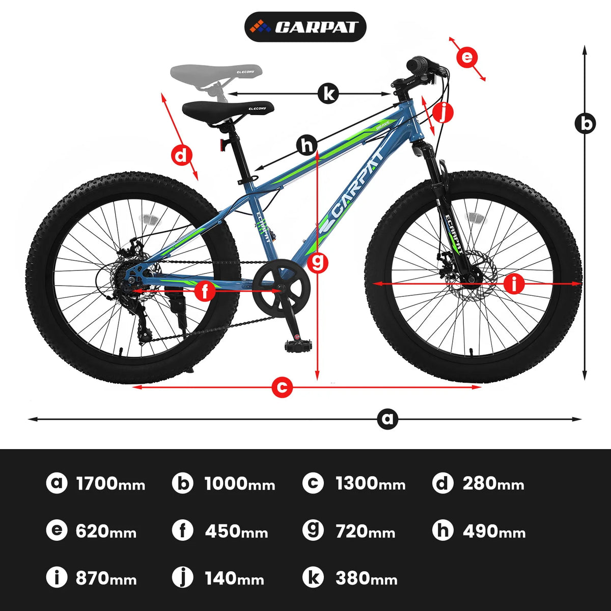 Green 24 inch Fat Tire Mountain Bike C409