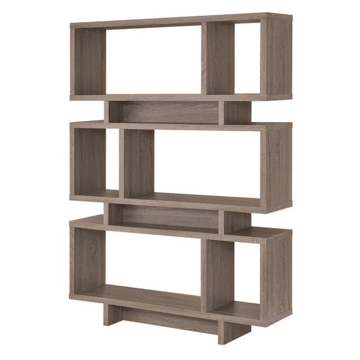 3-tier Geometric Bookcase Weathered Grey F504944