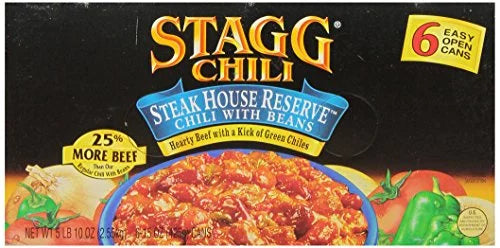 6 Count 15 Ounce Chili with Beans S893