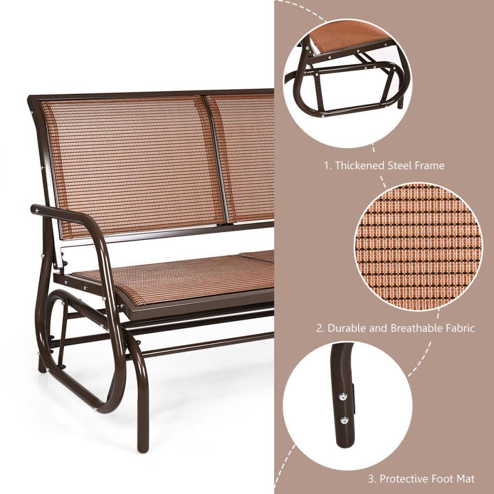 Brown Metal Rocking Chair with Sling Seat N3017