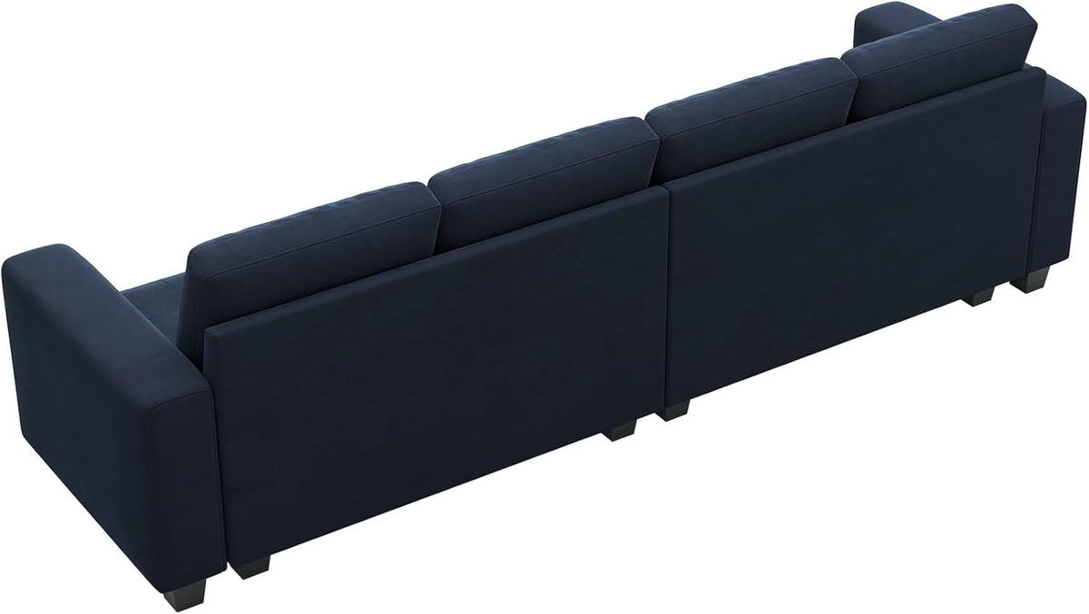 Blue Velvet Modular 4 Seat Sofa Couch Sectional W733452