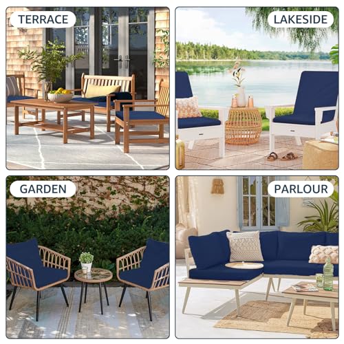 Navy Blue 23.6x23.6x3.9 Patio Cushion Covers K31042