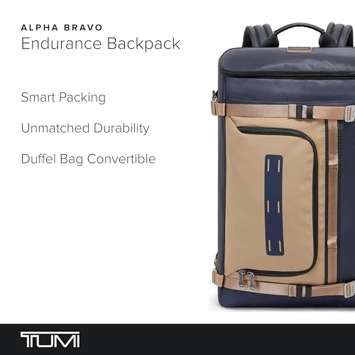 Large Travel Laptop Backpack - 22.0" X 14.0" X 8.5" - Midnight Navy/Khaki X4363