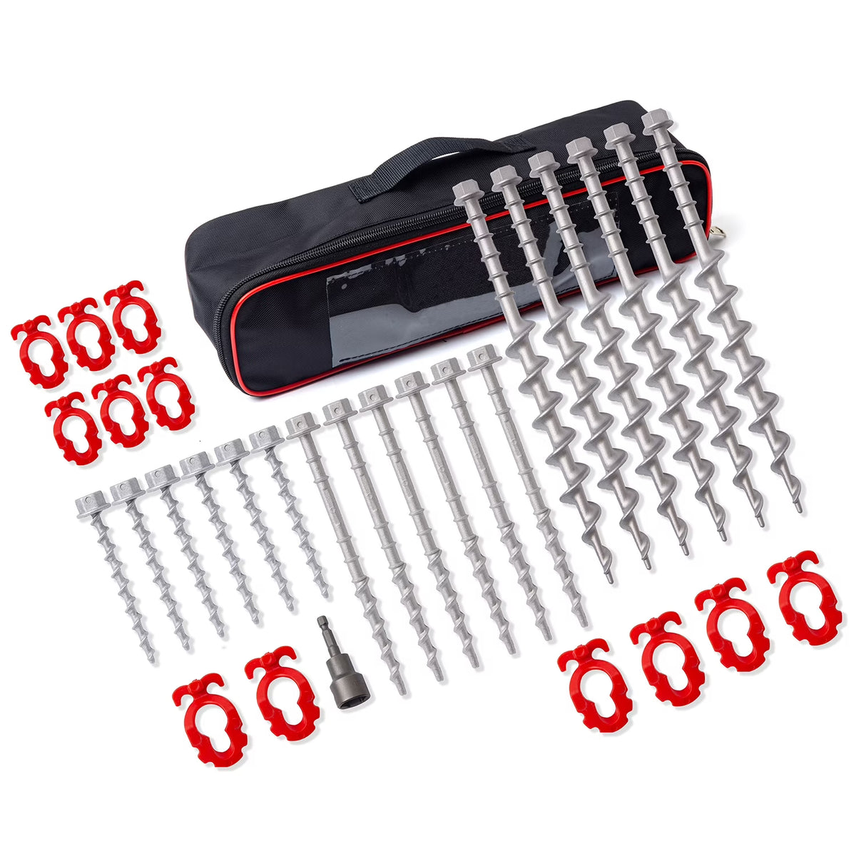 Ground Anchors Non-Rust Cast Aluminum Heavy Duty Tent Anchors Screw in Kit F689718