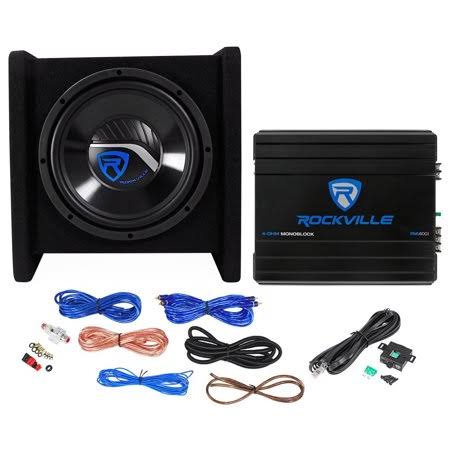 500W 10 inch Loaded Car Subwoofer Enclosure with Mono Amplifier and Amp Kit Q3549