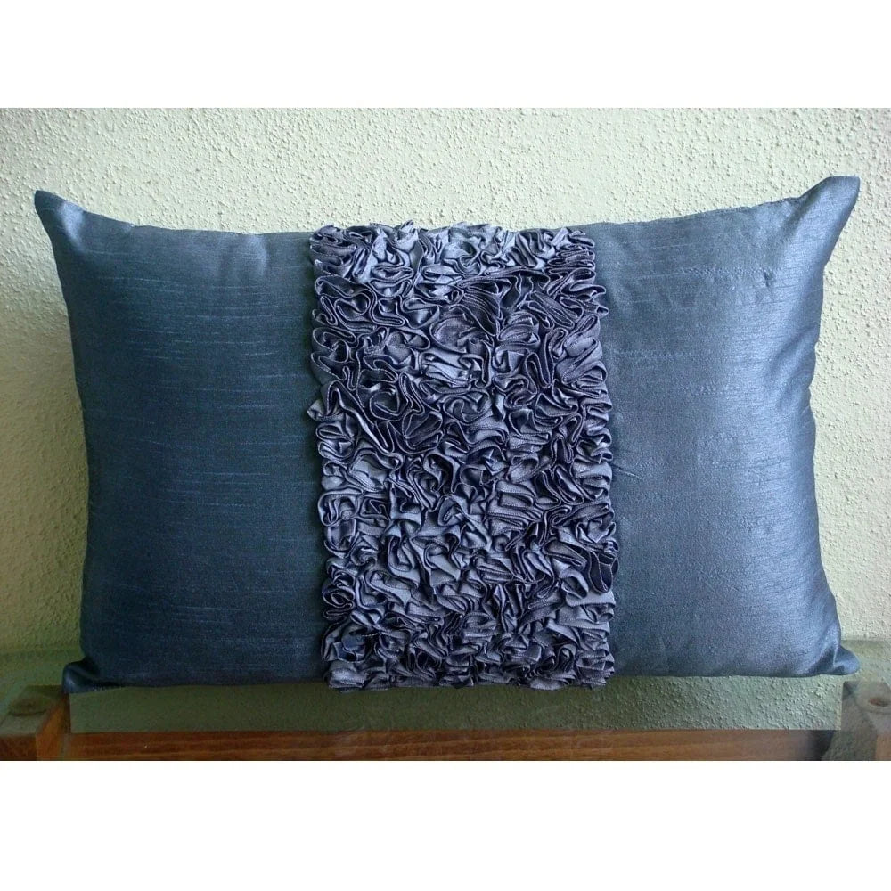 Blue Silk King Pillow Shams 20x36 inch S829233