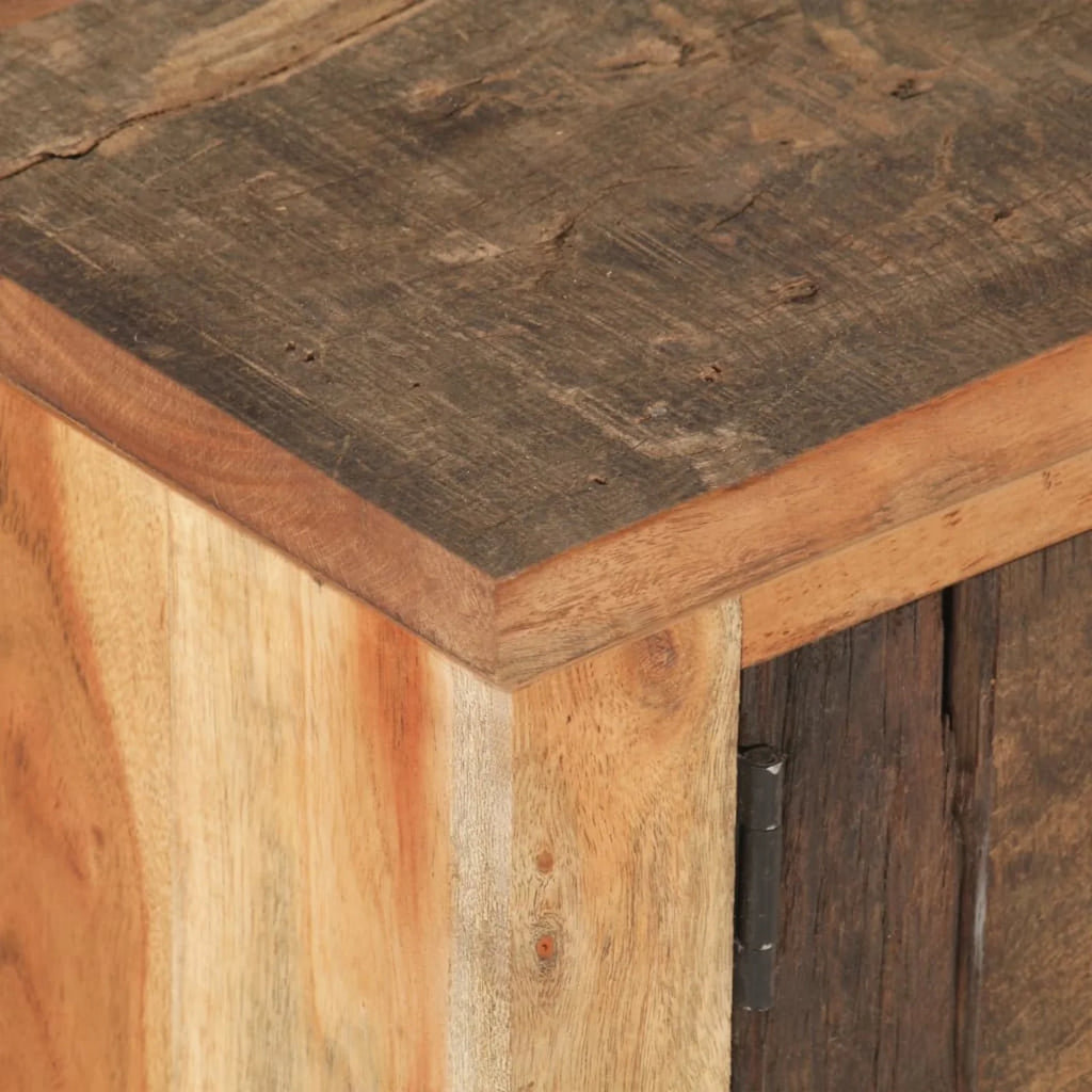 Coffee Table with Door and 2 Storage Drawers Reclaimed Wood Y663