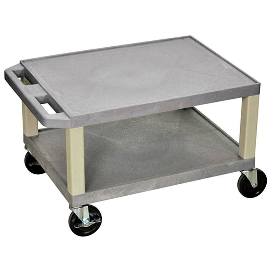 Gray 2 Shelf AV Cart Y716
