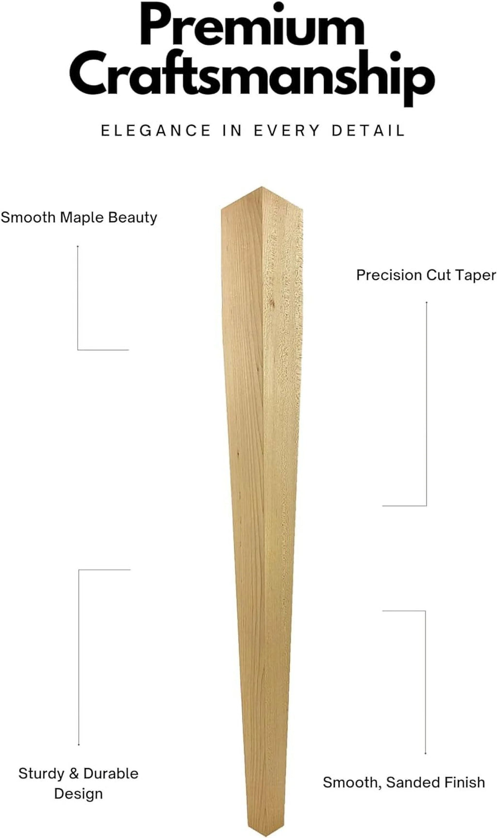 Unfinished Maple Wood Dining Table Leg D647419