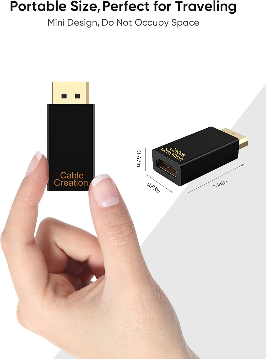 DP to HDMI Adapter 3-Pack Gold Plated Black H69675