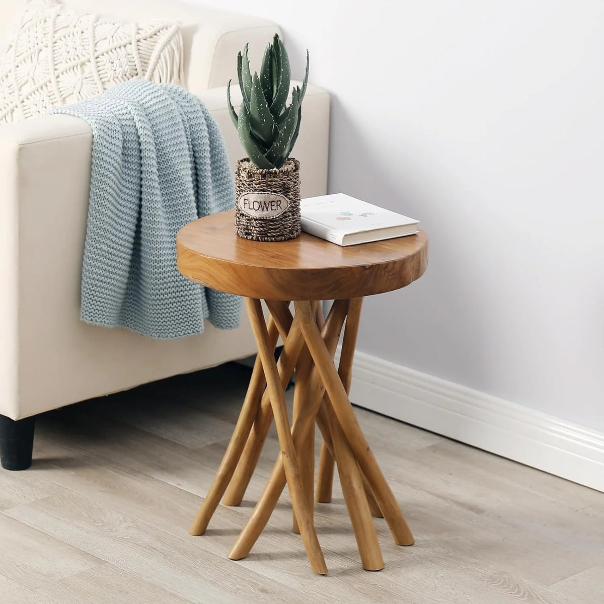 Teak Wood End Table Y168622