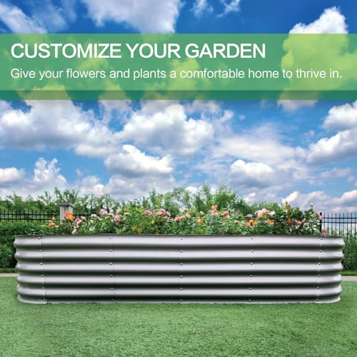 Galvanized Raised Garden Bed Dark Grey Z5423