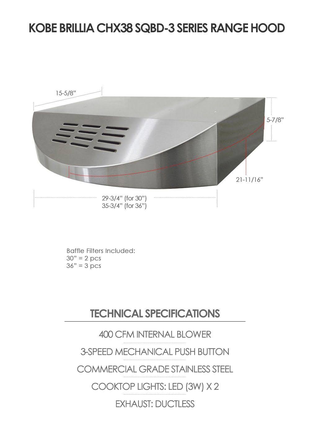 30 in. Under Cabinet Range Hood A199