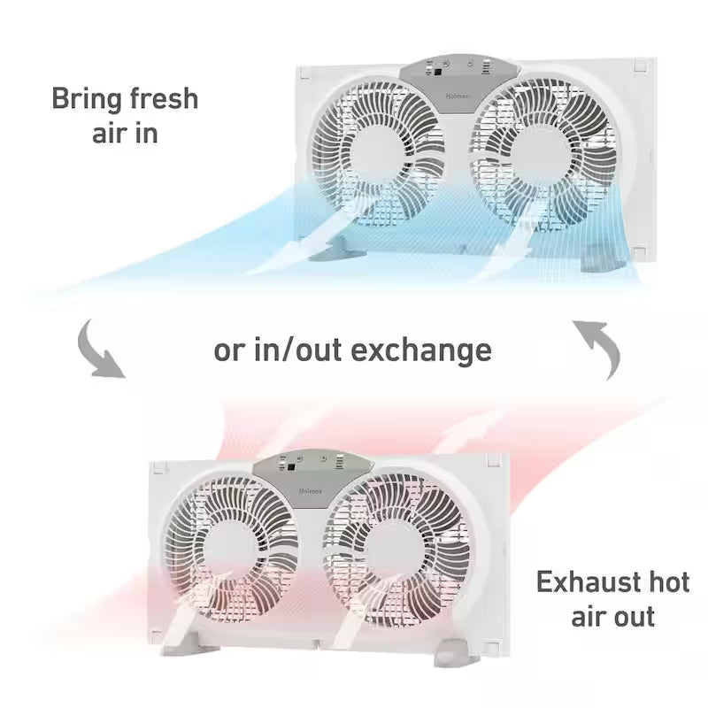 White 3-Speed Digital Window Fan with Remote Control V932384