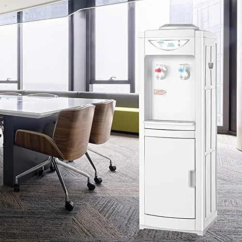 White 5 Gallon Top Loading Plastic Water Cooler Dispenser with Child Safety Lock K17013
