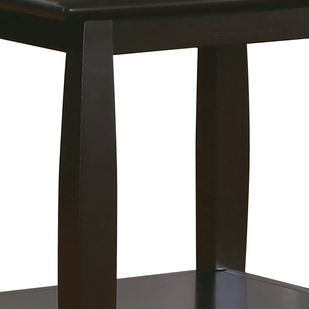 Square End Table with Bottom Shelf Espresso I67209