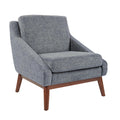 Navy Fabric Chair with Coffee Legs W9425
