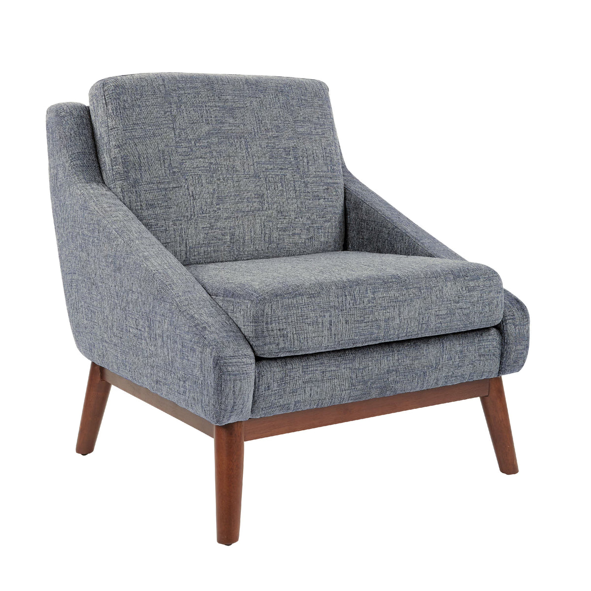 Navy Fabric Chair with Coffee Legs W9425