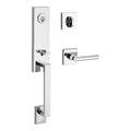Bright Chrome Single Cylinder Handleset with Square Rose A4973