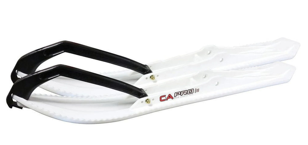 White Snowmobile Skis with 10" Round Bars Complete Kit L498303