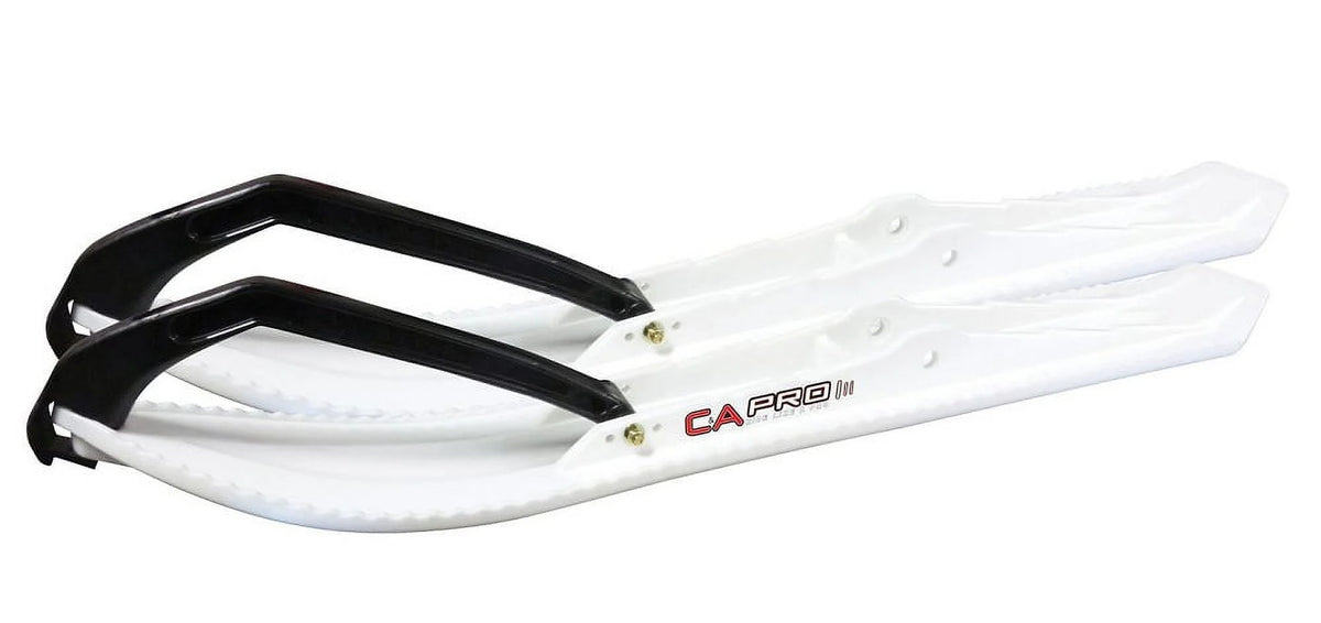 White Snowmobile Skis with 10" Round Bars Complete Kit L498303