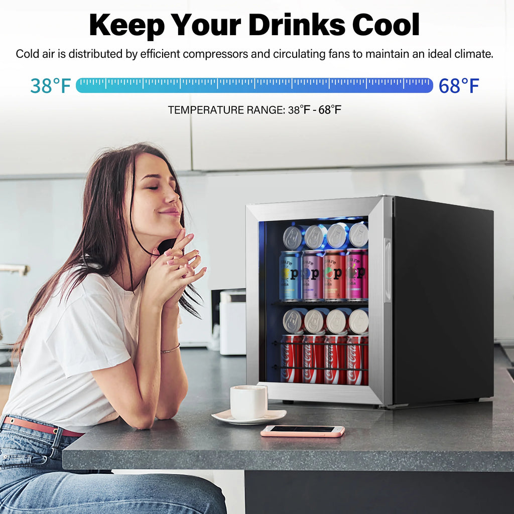 62-65 Can Glass Door Beverage Refrigerator M286