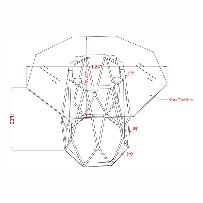 Black Glass Top End Table F97995