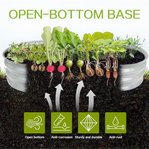 Galvanized Raised Garden Bed Dark Grey Z5423