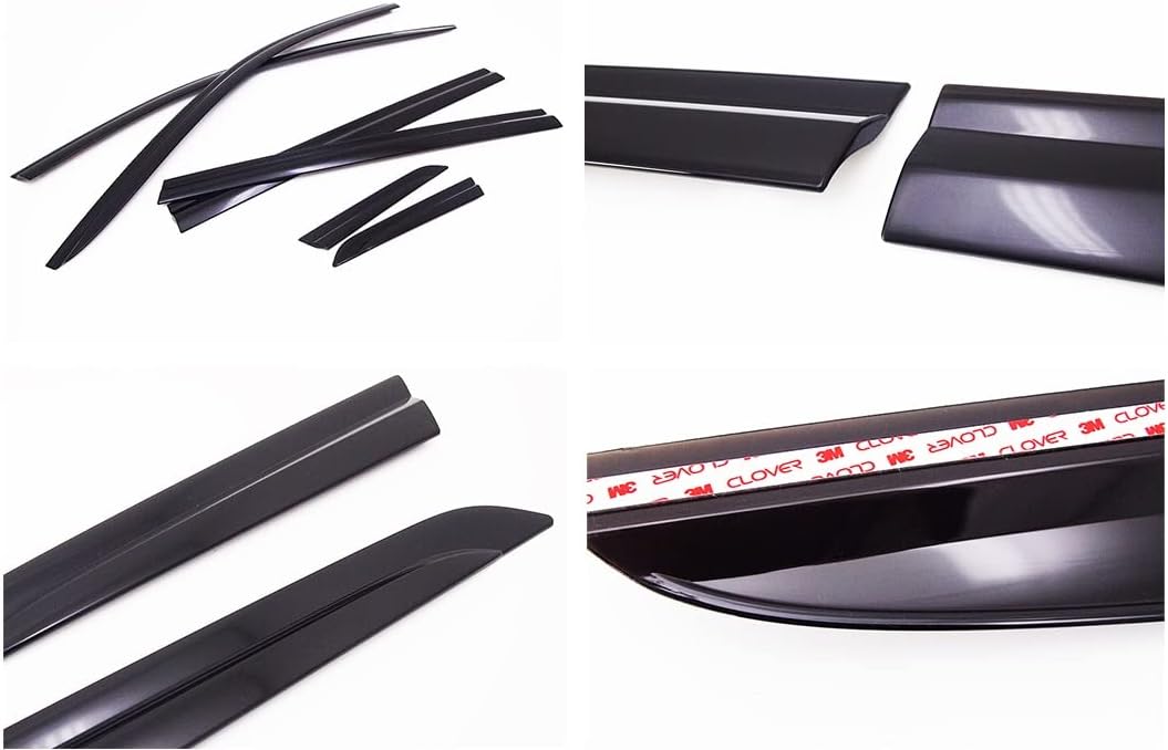 Black Tape-On Rain Guards 6PCs K210