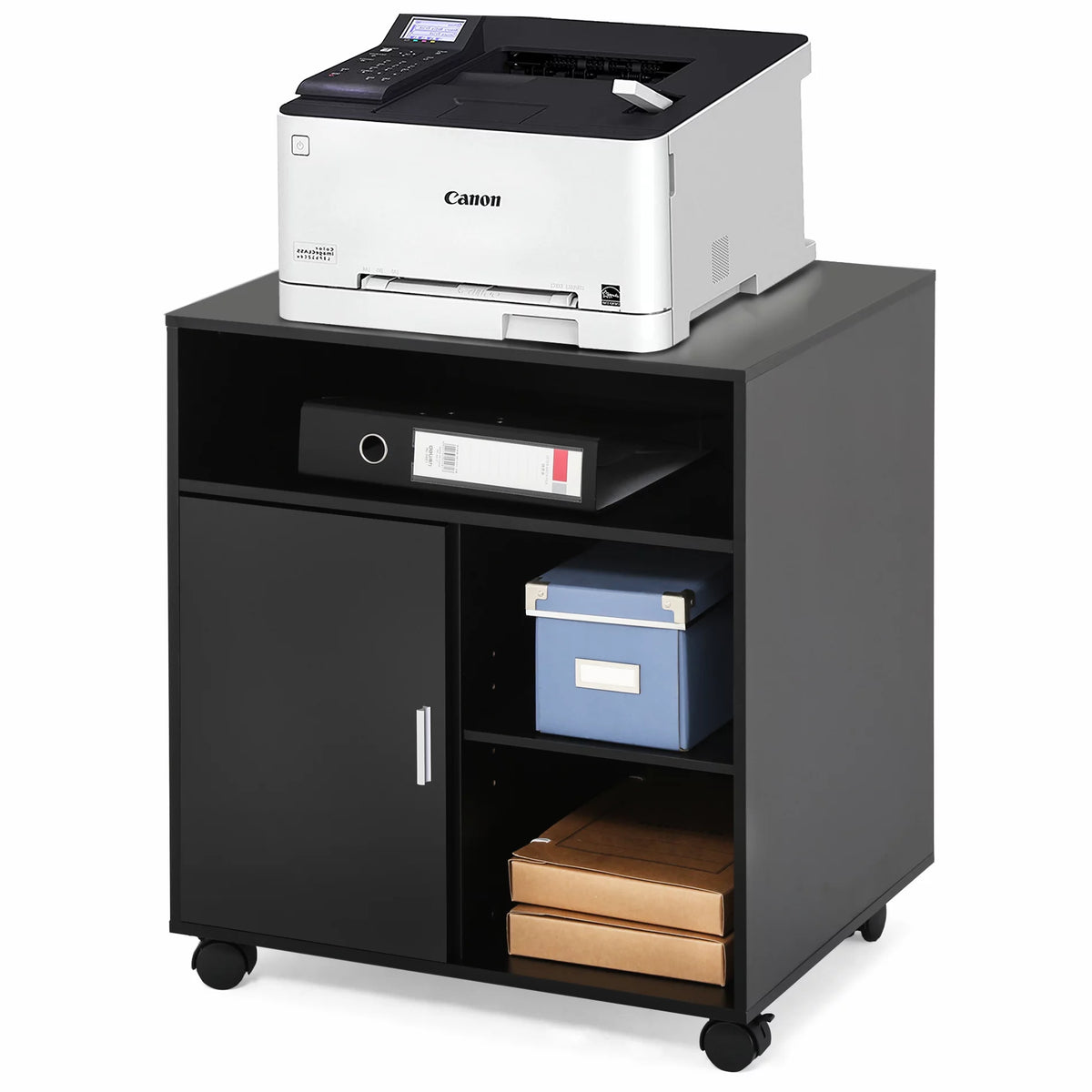 Black Mobile File Cabinet with Storage N4067