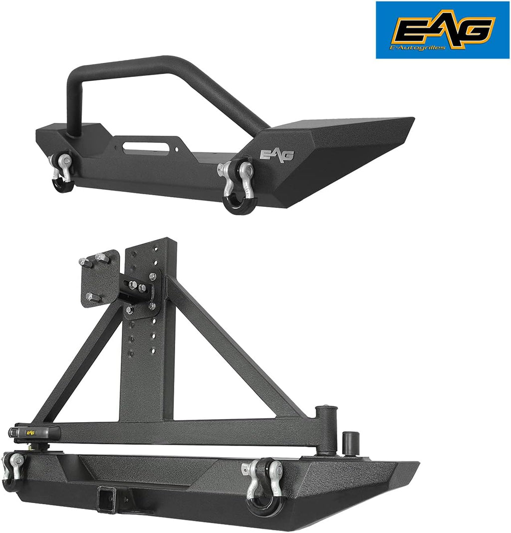 Rear Bumper with Tire Carrier & Front Bumper with LED Lights Bumper Combo E36816