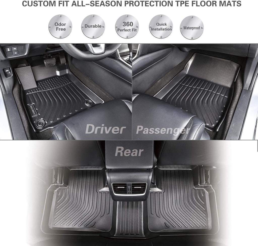 Black Waterproof Heavy Duty Car Floor Mats Full Set T446