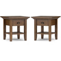 2-Piece Wood Square End Side Table Set W539