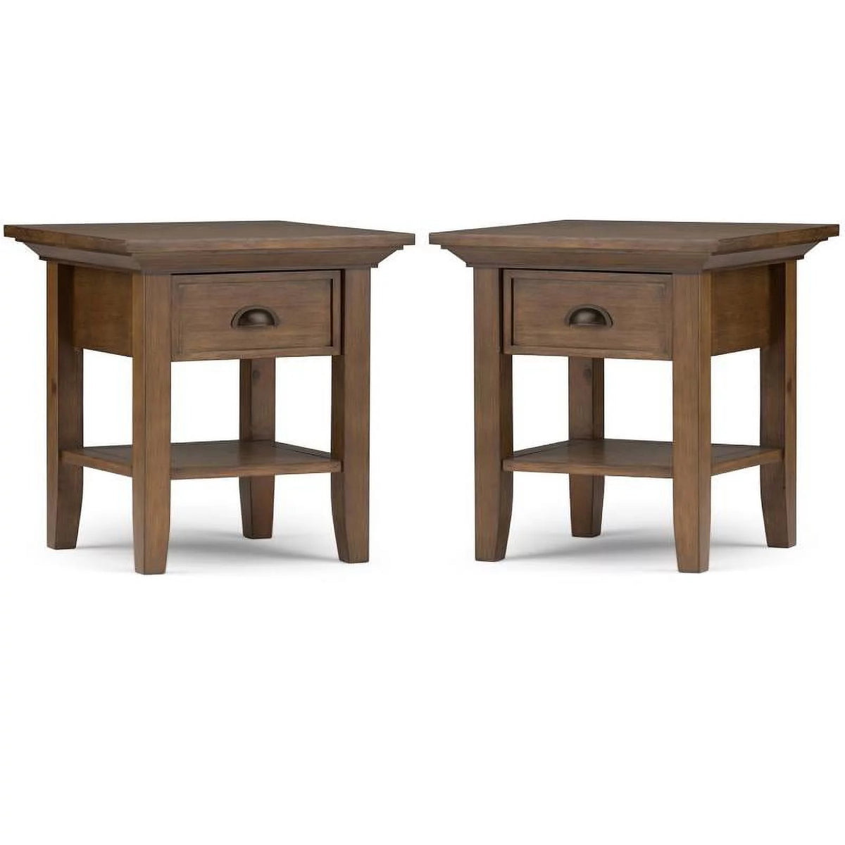 2-Piece Wood Square End Side Table Set W539