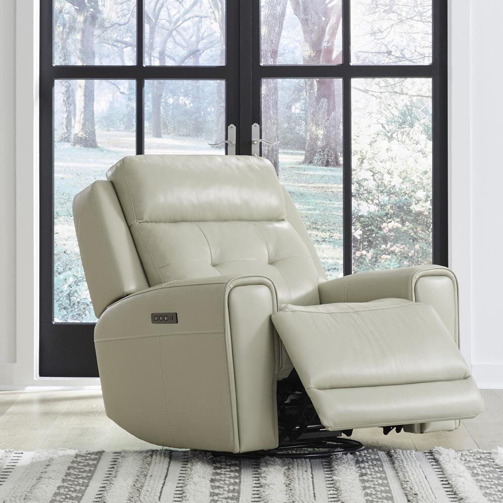 Off White Leather Power Recliner L707851