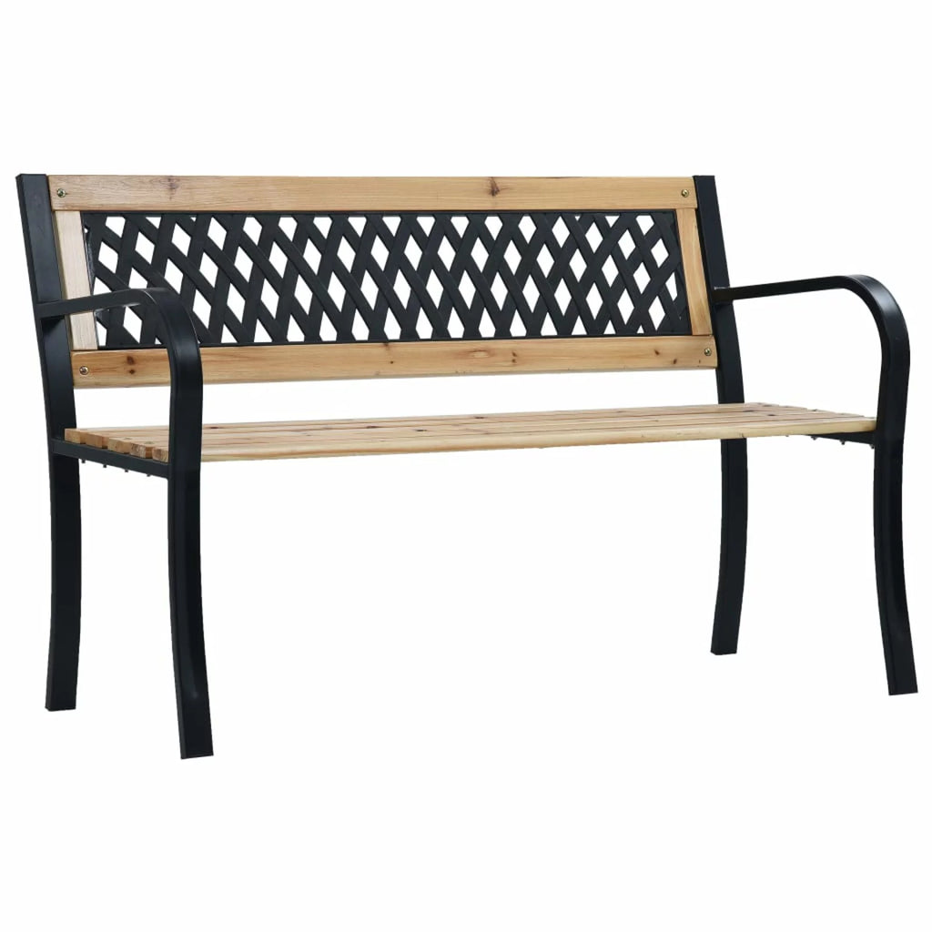 Wood and Plastic Garden Bench with Steel Frame L978