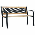 Wood and Plastic Garden Bench with Steel Frame L978