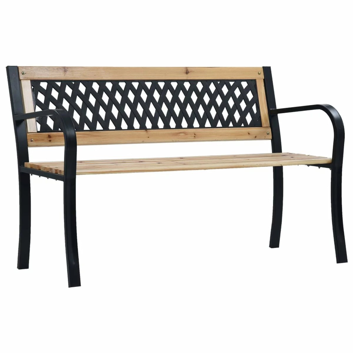 Wood and Plastic Garden Bench with Steel Frame L978