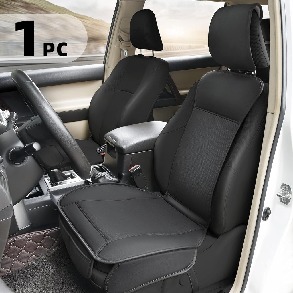 2PC Beige Faux Leather Car Seat Covers O906224