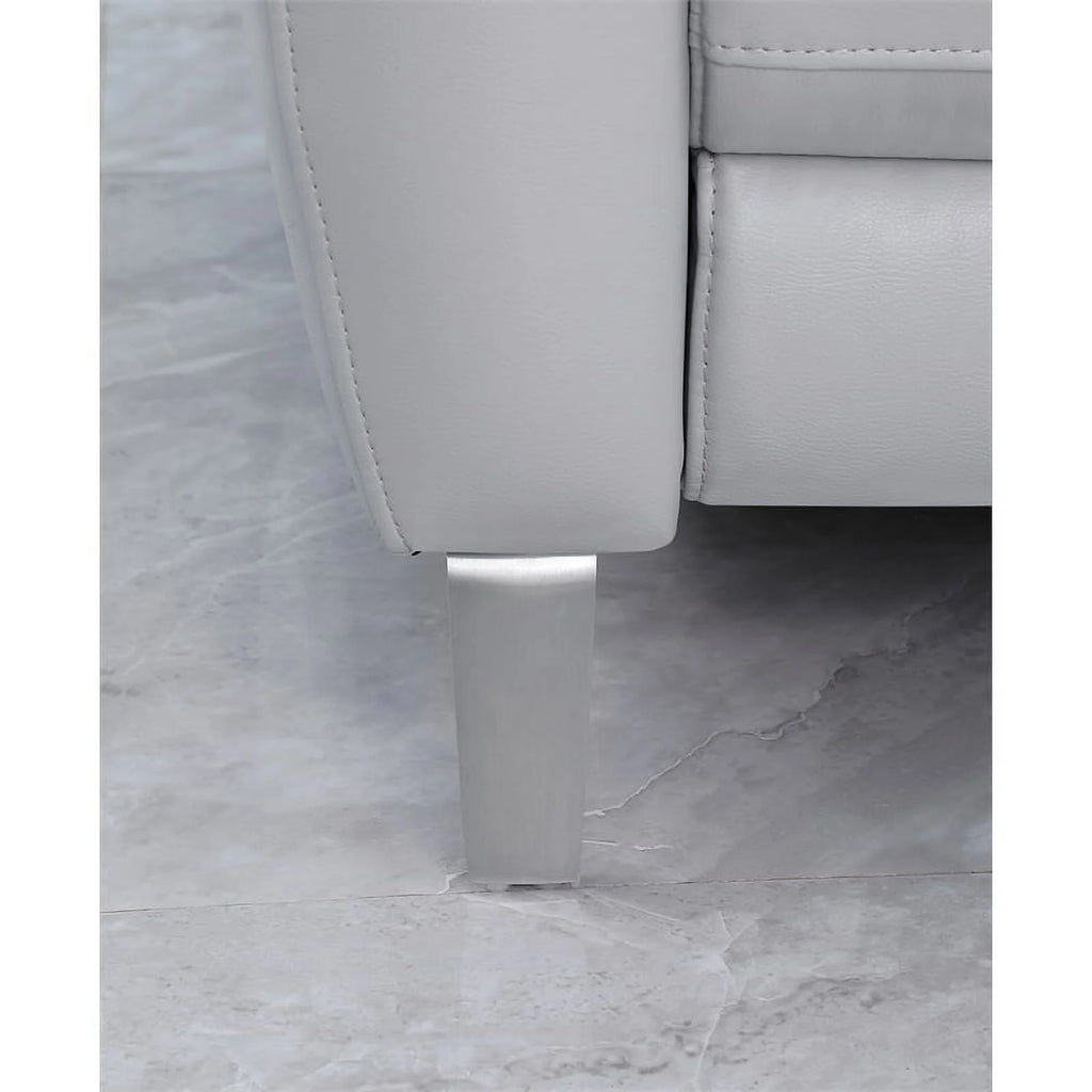 Gray Faux Leather Power Sofa T18910