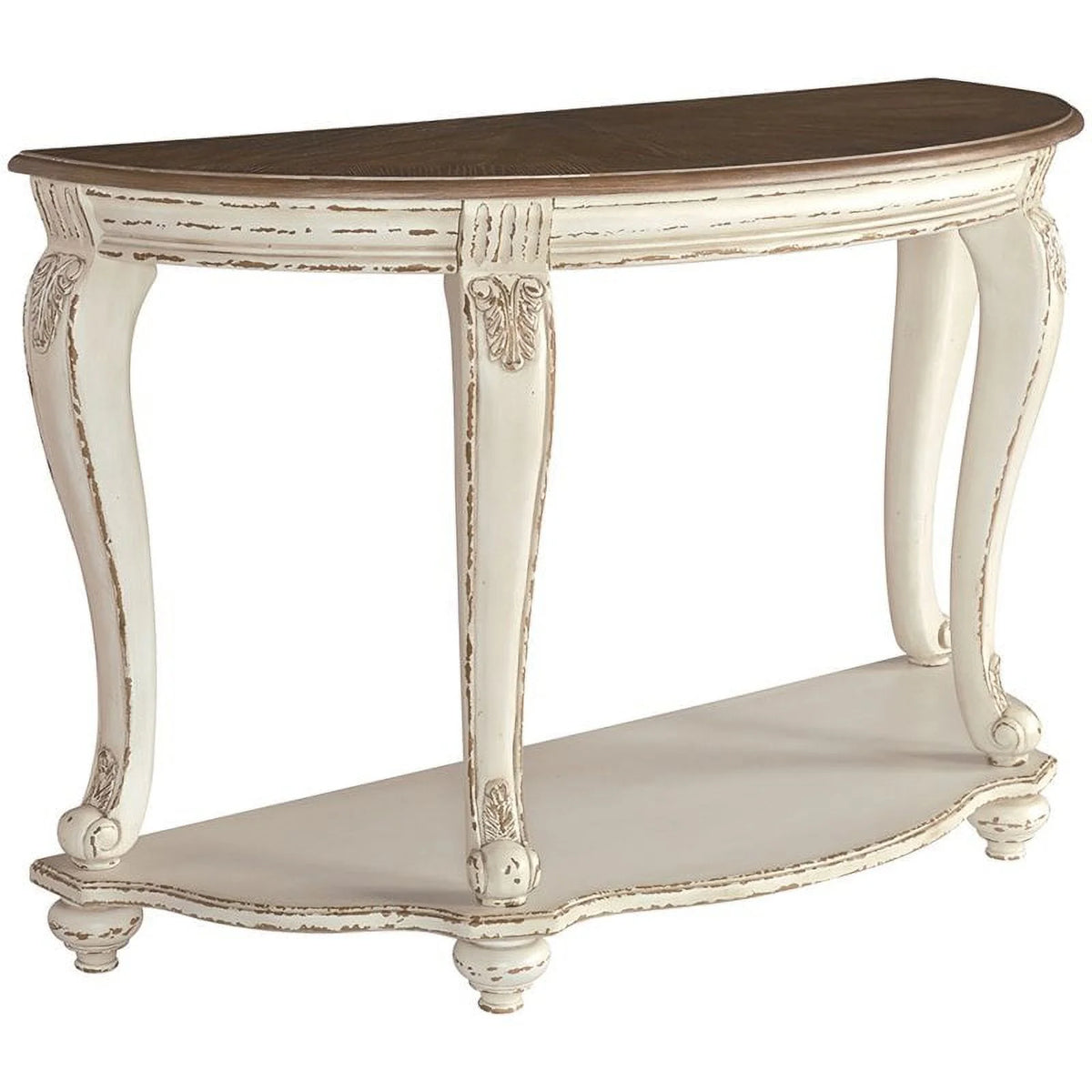 Console Table in Chipped White and Brown K7850