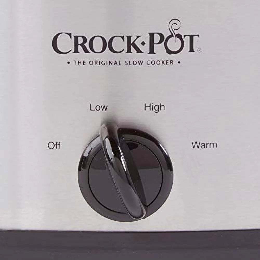 7 Quart Oval Manual Slow Cooker, Stainless Steel N676972