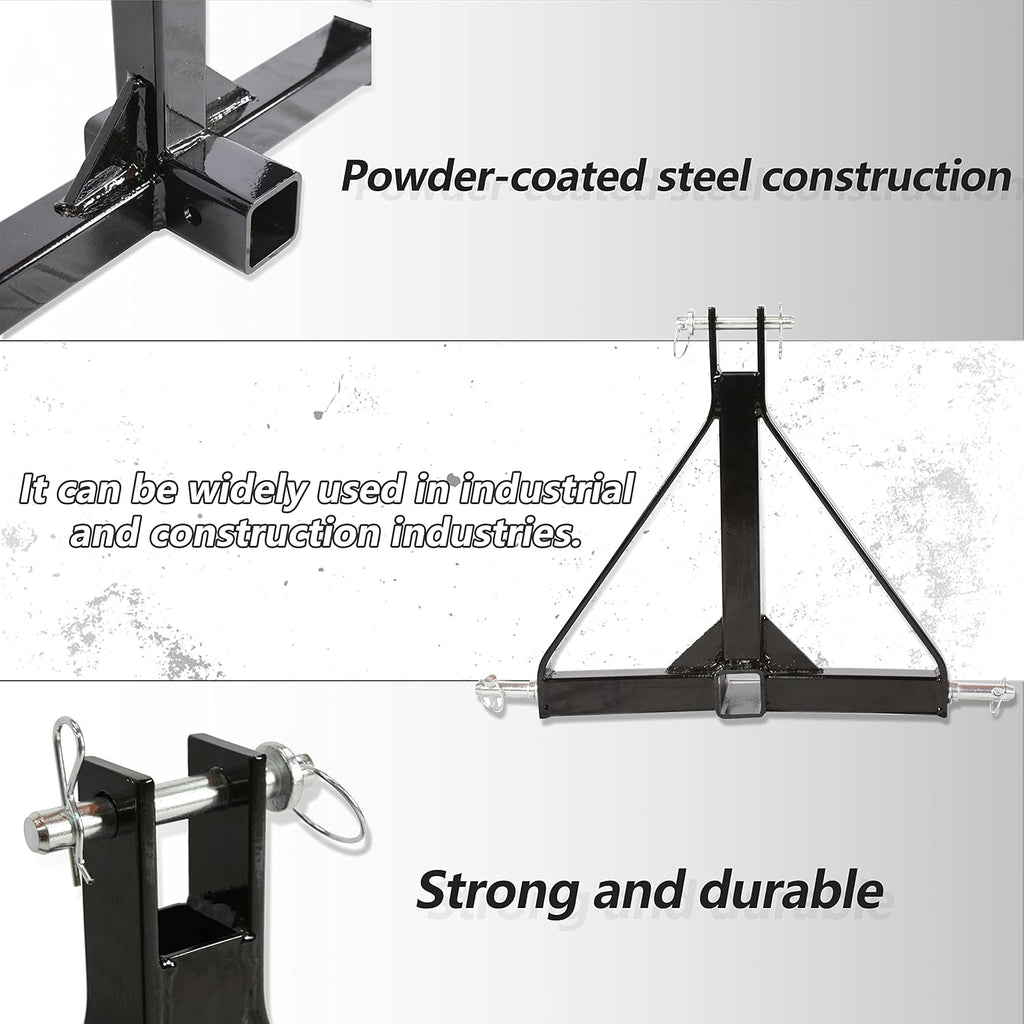2 Receiver Trailer Hitch Category 1 Tractor Tow Drawbar Adapter L766