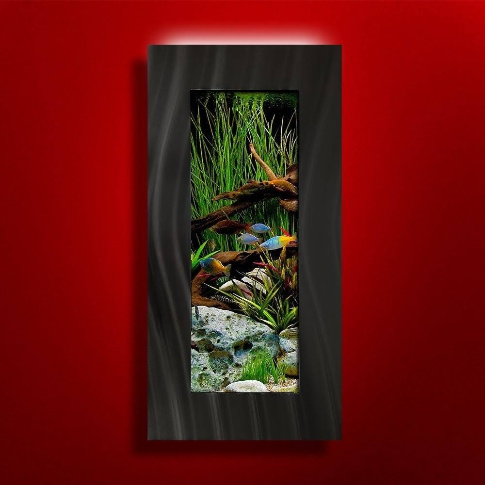 Wall Mounted Aquarium Brushed Black J17548