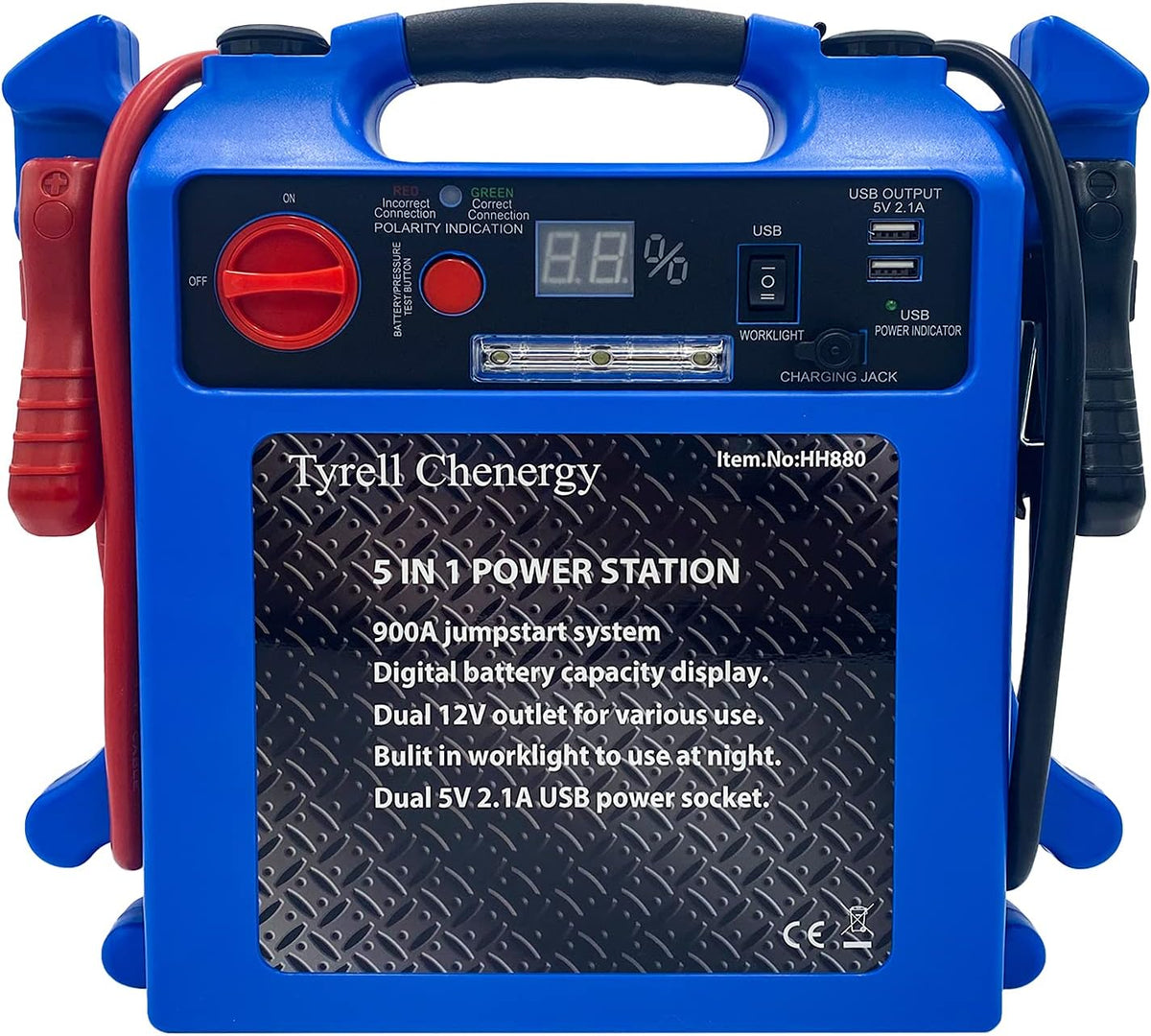 Blue Portable Car Jump Starter with LED Light N259