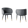 Gray Velvet Upholstered Side Chair J693282