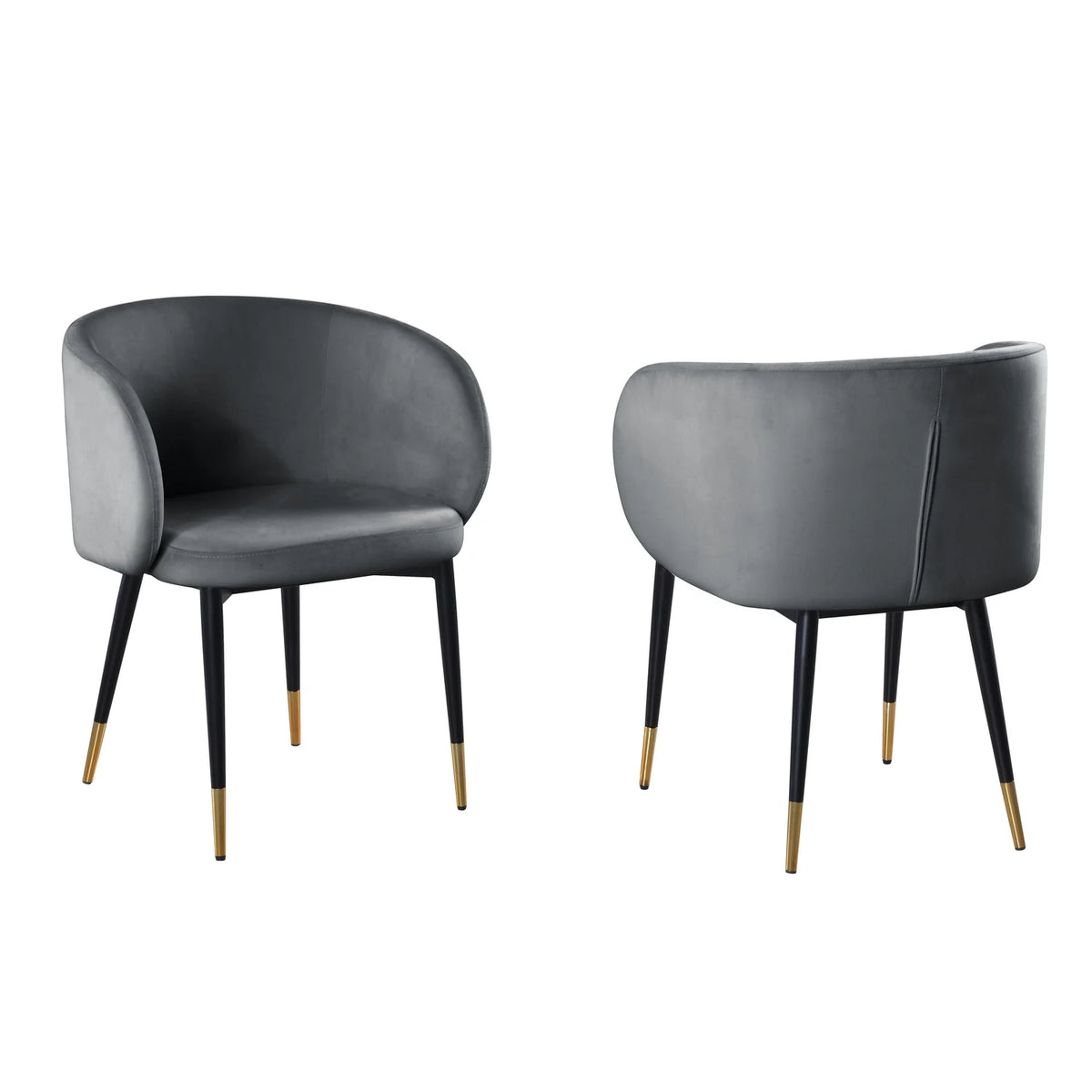 Gray Velvet Upholstered Side Chair J693282