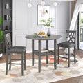 3 Piece Wooden Drop Leaf Dining Table Set with Storage A72512